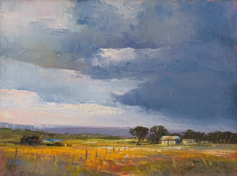 Artwork by Ignatius Marx, Landscape with Farmhouse and Storm Clouds, Made of oil on canvas