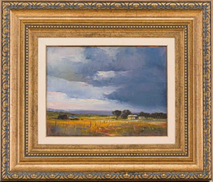 Artwork by Ignatius Marx, Landscape with Farmhouse and Storm Clouds, Made of oil on canvas