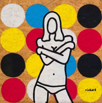 Artwork by Richard Scott, Organised, Made of acrylic on chip board