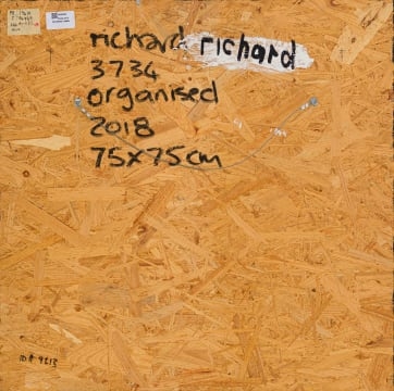 Artwork by Richard Scott, Organised, Made of acrylic on chip board