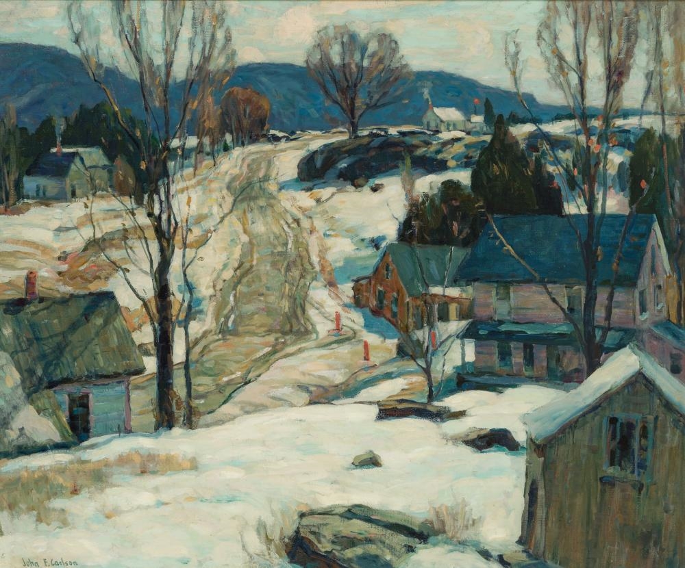 Artwork by John Fabian Carlson, Upland Village, Made of Oil painting