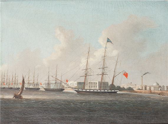 Chinese School 19th Century The Opium Clipper Rob Roy And Other 