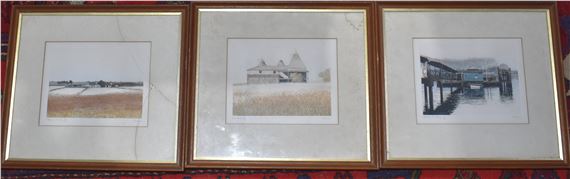Paul Bisson | Three framed limited edition colour etchings depicting ...