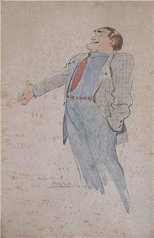 Portrait humoristique de Maurice Chevallier - Pierre Goujon