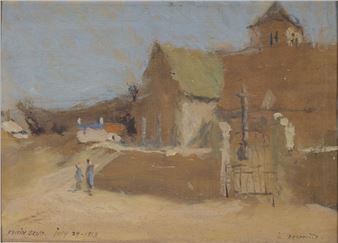 1913" lower left, located "à Deauville" lower right, from the sale of his studio in 1946 according to a handwritten note on the back. An old stamp (probably from the Galerie) on the back. Height 24 cm Picture