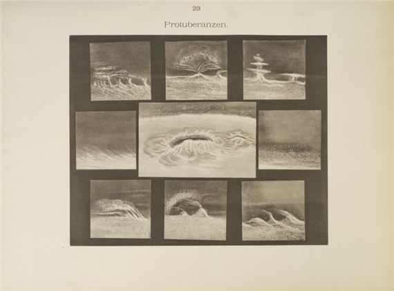 [Celestial Atlas]. VALENTINER (Wilhelm). Atlas des Sonnensystems. Lahr, Moritz Schauenburg, 1884. In-folio, [2]-19 p., 25 plates, publisher's blue half cloth binding with corners, smooth spine, printed boards (worn binding). - Julius Grimm