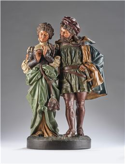 Hohe Figurengruppe: Paar in Renaissancetracht - Johann Maresch