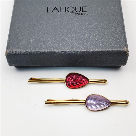 Épingle à Nœud Papillon (Spilla) Cristal Lalique Paris - Modèle Heliconia - Vintage