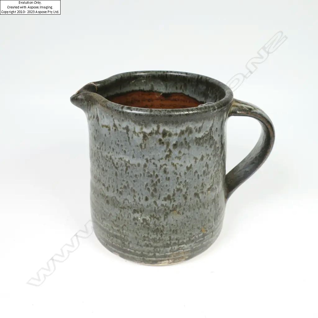 Len Castle | Len Castle jug of tapered cylinder form with variable dark ...