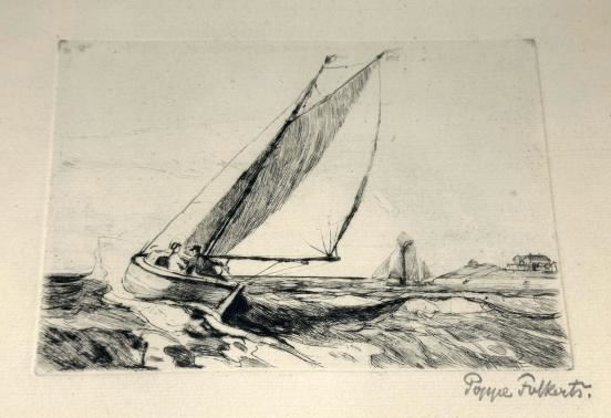 Segelboot mit Pärchen vor Marienhöhe auf Norderney by Poppe Folkerts