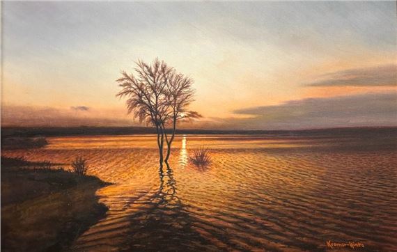 "Wenn es Abend wird an der Talsperre 1989" by Heinz Kramer-Hinte, 1989