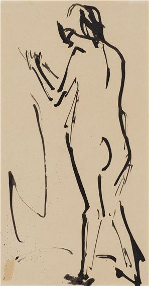 Weiblicher Rückenakt by Ernst Ludwig Kirchner, Ca. 1910