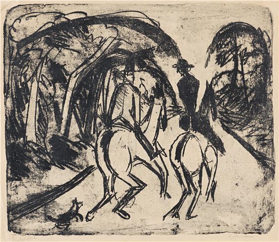 Reiter im Grunewald by Ernst Ludwig Kirchner, 1914