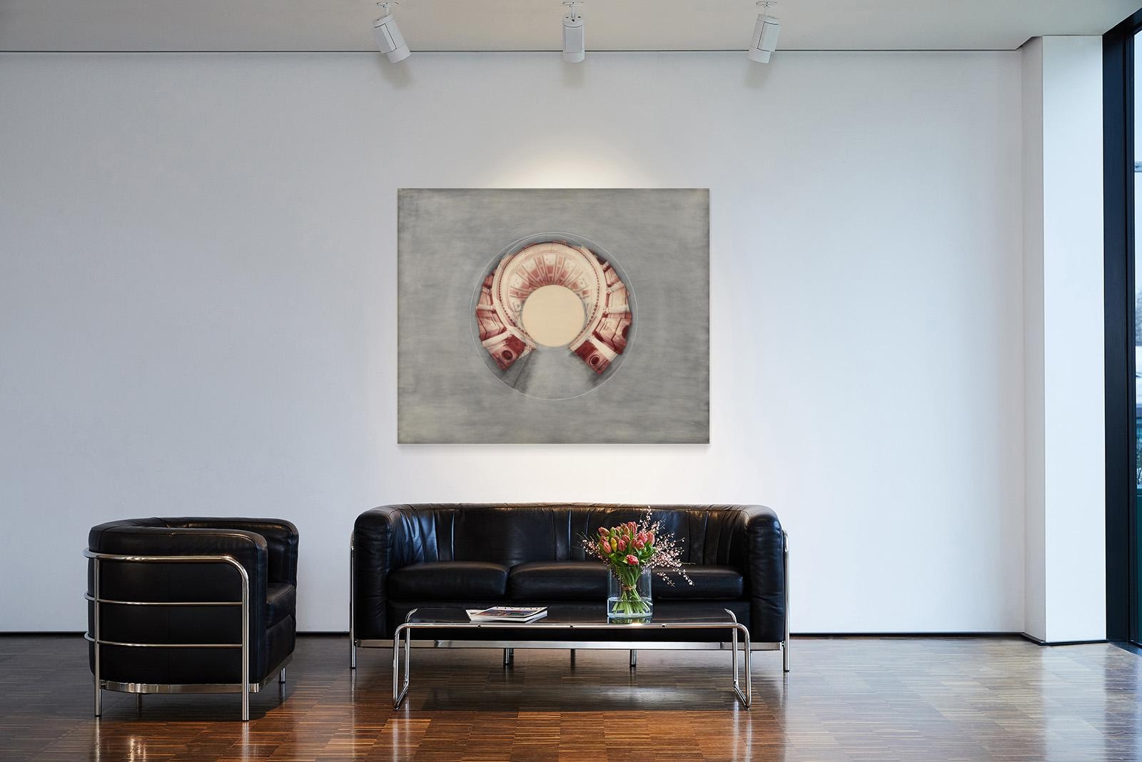 Artwork by Jan Dibbets, Four Courts, Dublin, Made of Mixed media (watercolour, pencil, chalk, paper and photographs, collaged) on chipboard