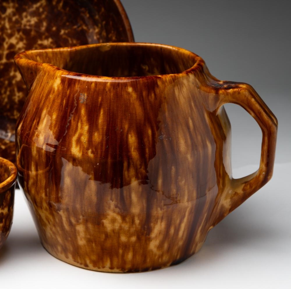 American School, 18th Century | EIGHT ROCKINGHAM GLAZE POTTERY KITCHEN ...