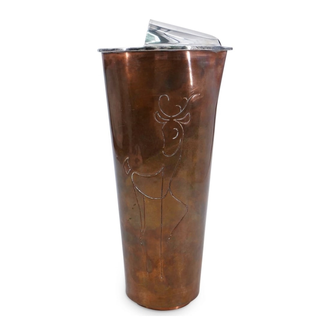 Artwork by Los Castillo, Vintage Copper and Silver Cocktail Pitcher by Los Castillo, Made of Silver plated