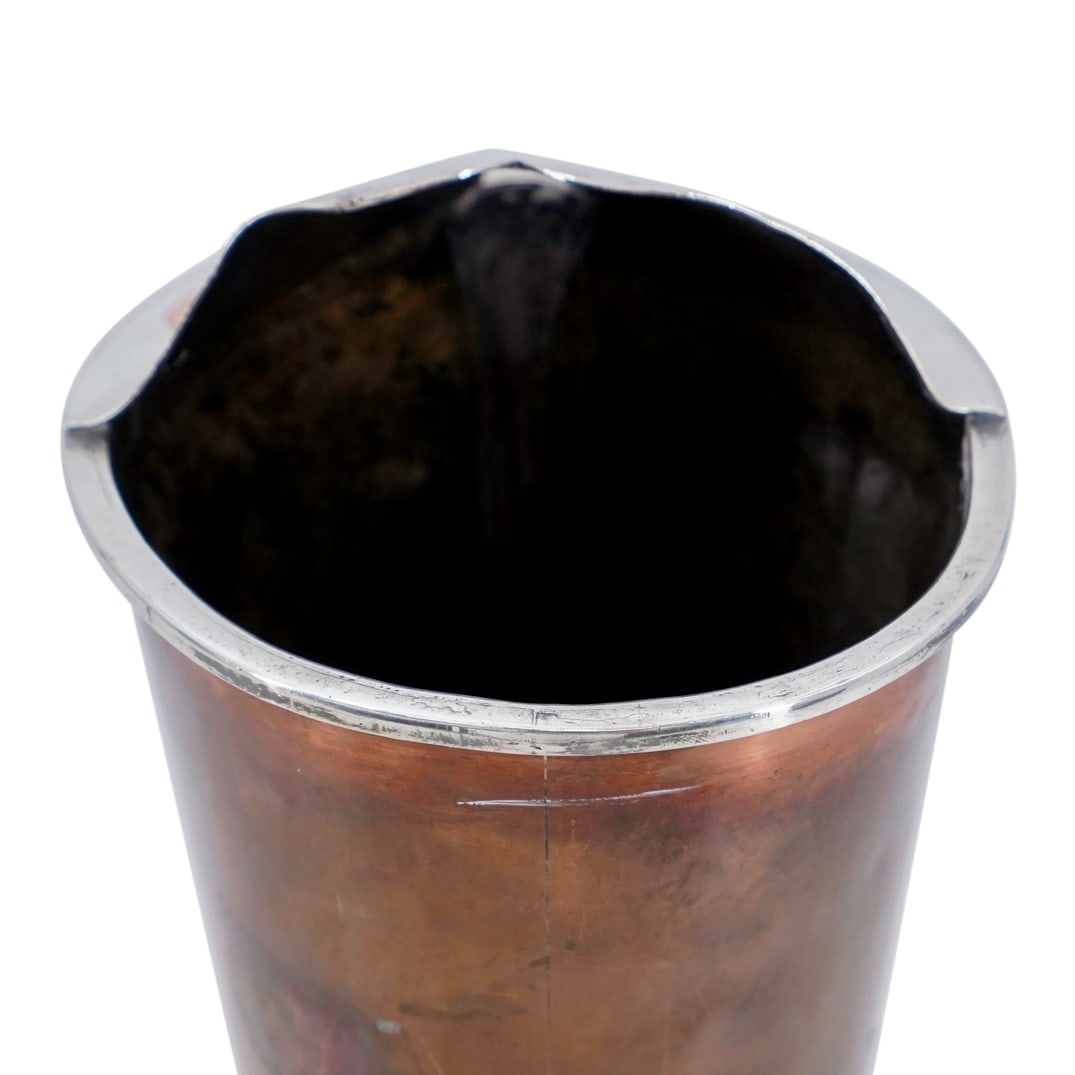 Artwork by Los Castillo, Vintage Copper and Silver Cocktail Pitcher by Los Castillo, Made of Silver plated