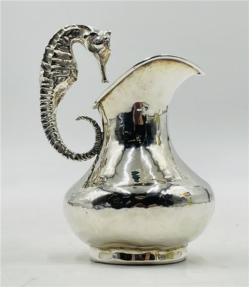 Silver Plated Creamer Pitcher With Seahorse Handle by Los Castillo, Mexico 1970's