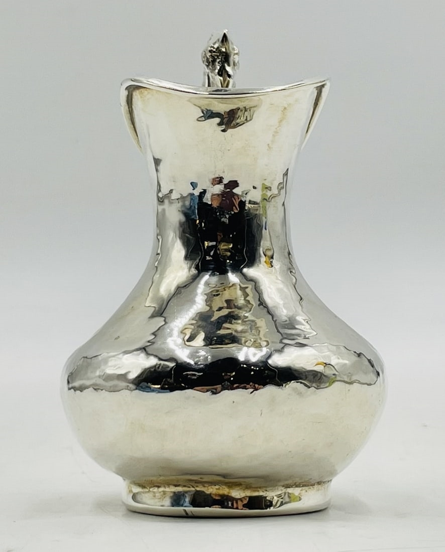 Artwork by Los Castillo, Silver Plated Creamer Pitcher With Seahorse Handle by Los Castillo, Mexico 1970's, Made of Silver plated