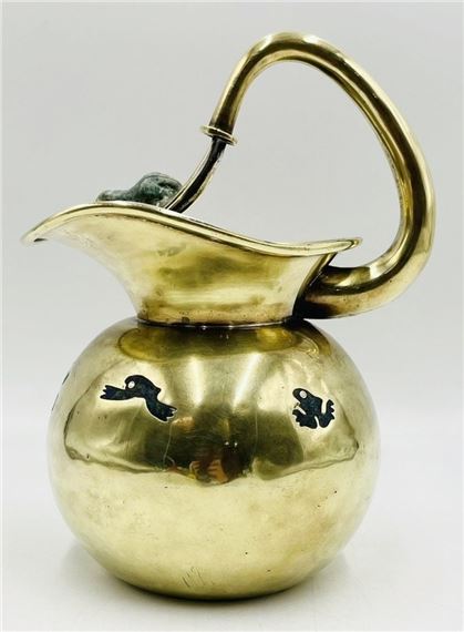 Whimsical Brass & Calcite Water Pitcher by Los Castillo, Mexico 1960's by Los Castillo, circa 20th Century