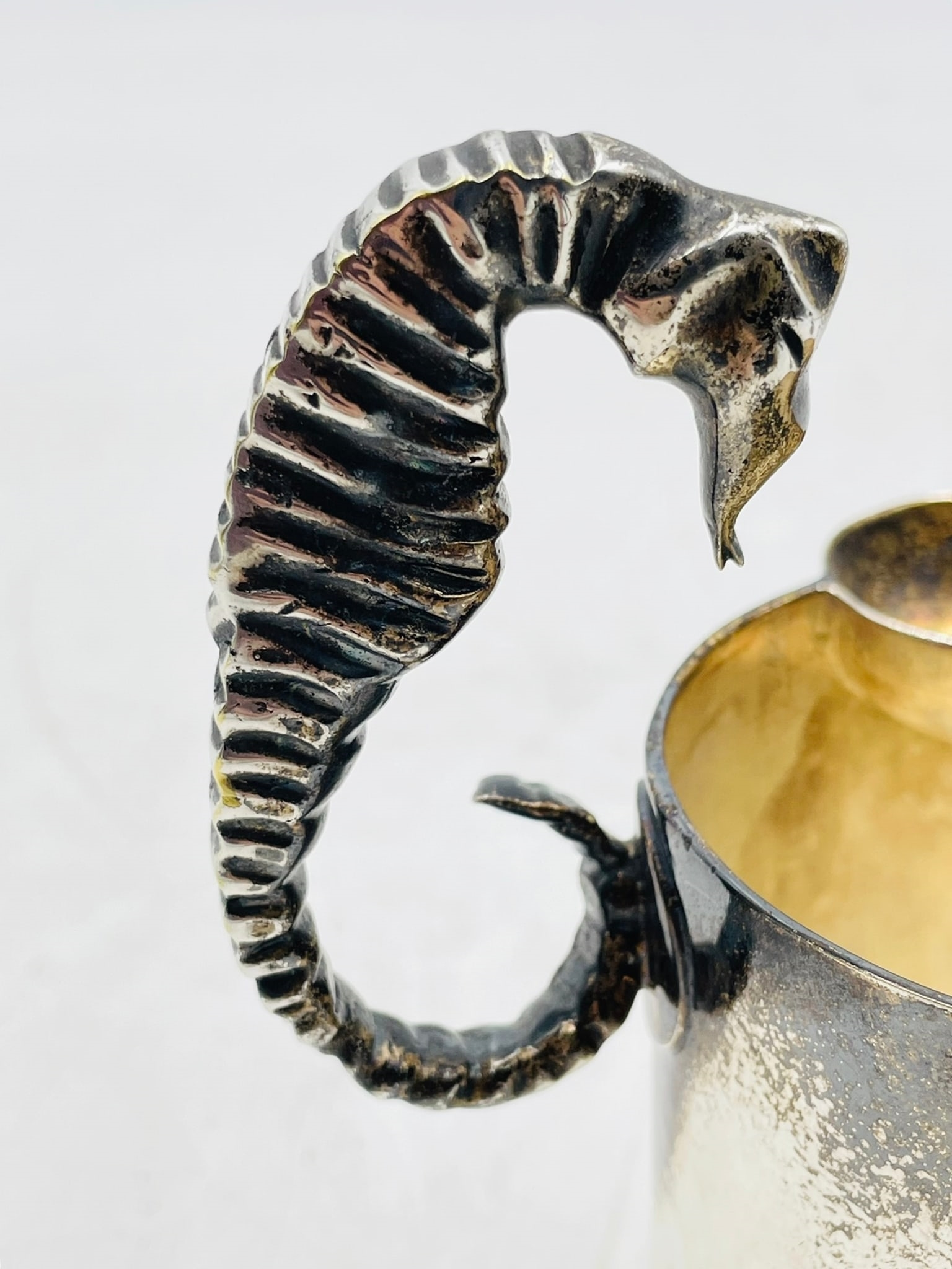 Artwork by Los Castillo, Los Castillo, Silver Creamer and Pitcher with Seahorse Handles, Mexico 1960's, Made of Silver Cream