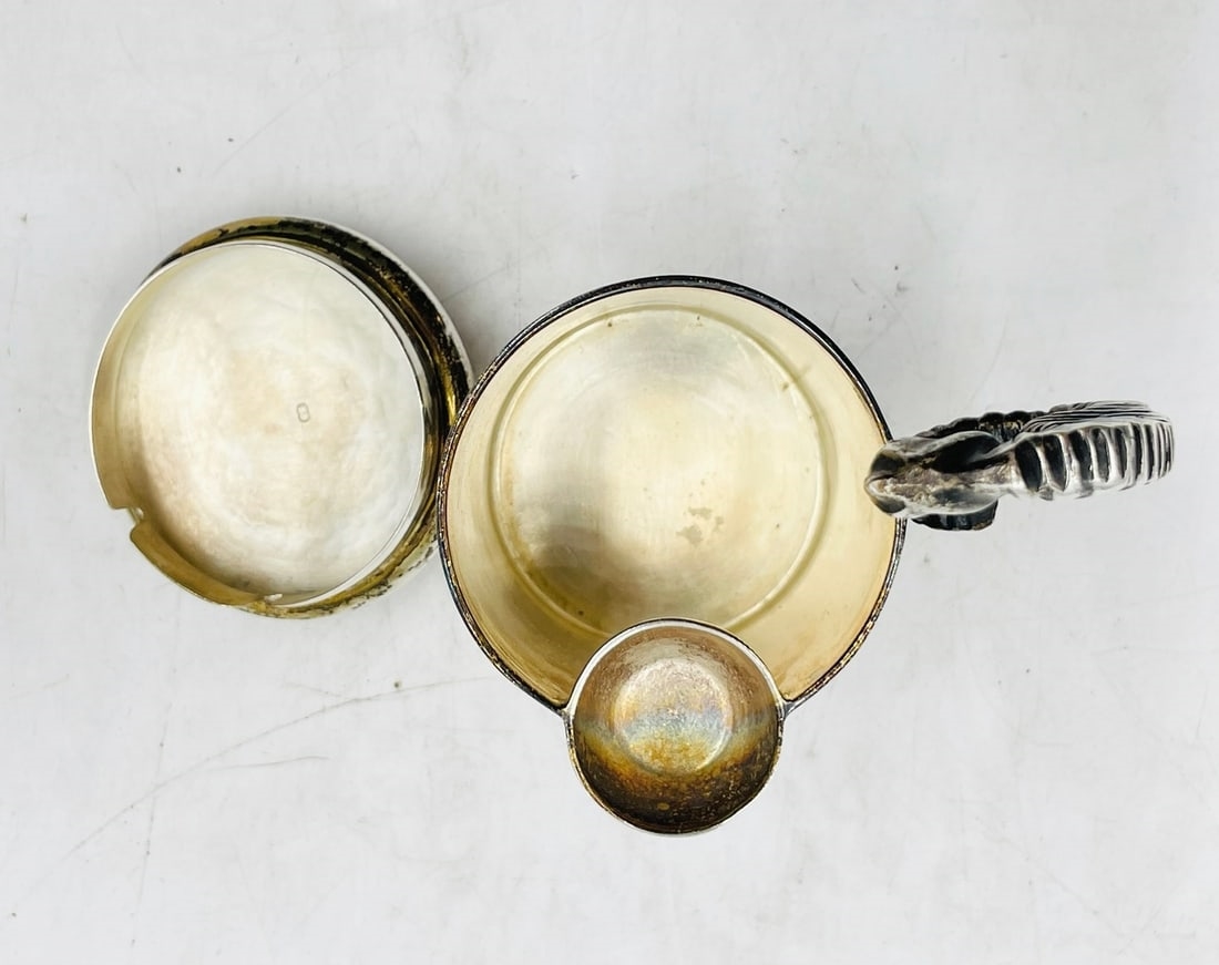 Artwork by Los Castillo, Los Castillo, Silver Creamer and Pitcher with Seahorse Handles, Mexico 1960's, Made of Silver Cream