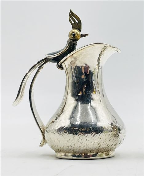 Bird of Paradise Silver Pitcher with Stone Inlay by Los Castillo, Mexico 1960's by Los Castillo, 1960