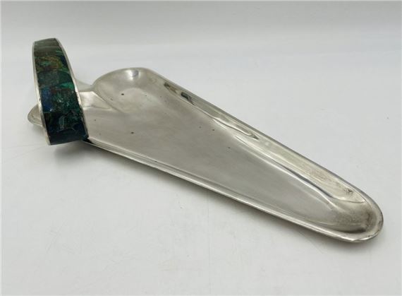 Vintage Silver & Azurite Stone Dessert/Appetizer Tray by Los Castillo, Mexico 1970's by Los Castillo, 1970