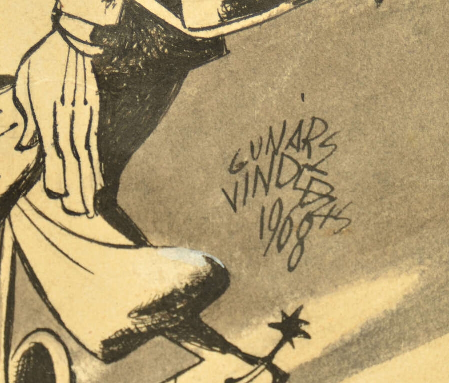 Gunars Vindedzis | A cartoon with a political plot (1968) | MutualArt