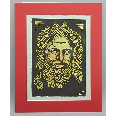 Artwork by Walter Persian, "Vatikan (Museum): Jupiter", Made of color linocut