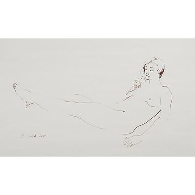 Zurückgelehnter weiblicher Akt - Sala Lieber