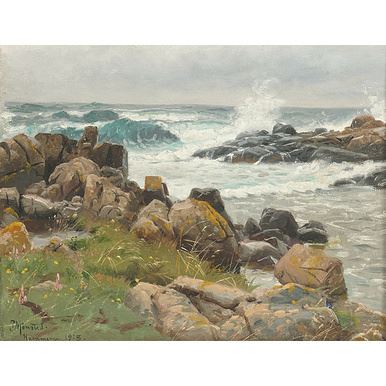 Brandung bei Hammeren by Peder Mork Monsted, 1918