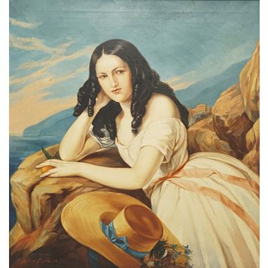 Junges Mädchen mit einer Orange - Carl Begas