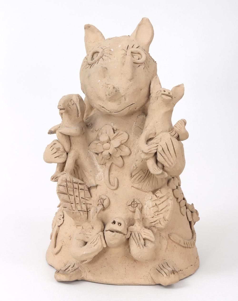 Artwork by Teodora Blanco Nunez, Group of (3) Figural Pottery Sculptures, Made of Pottery Sculpture