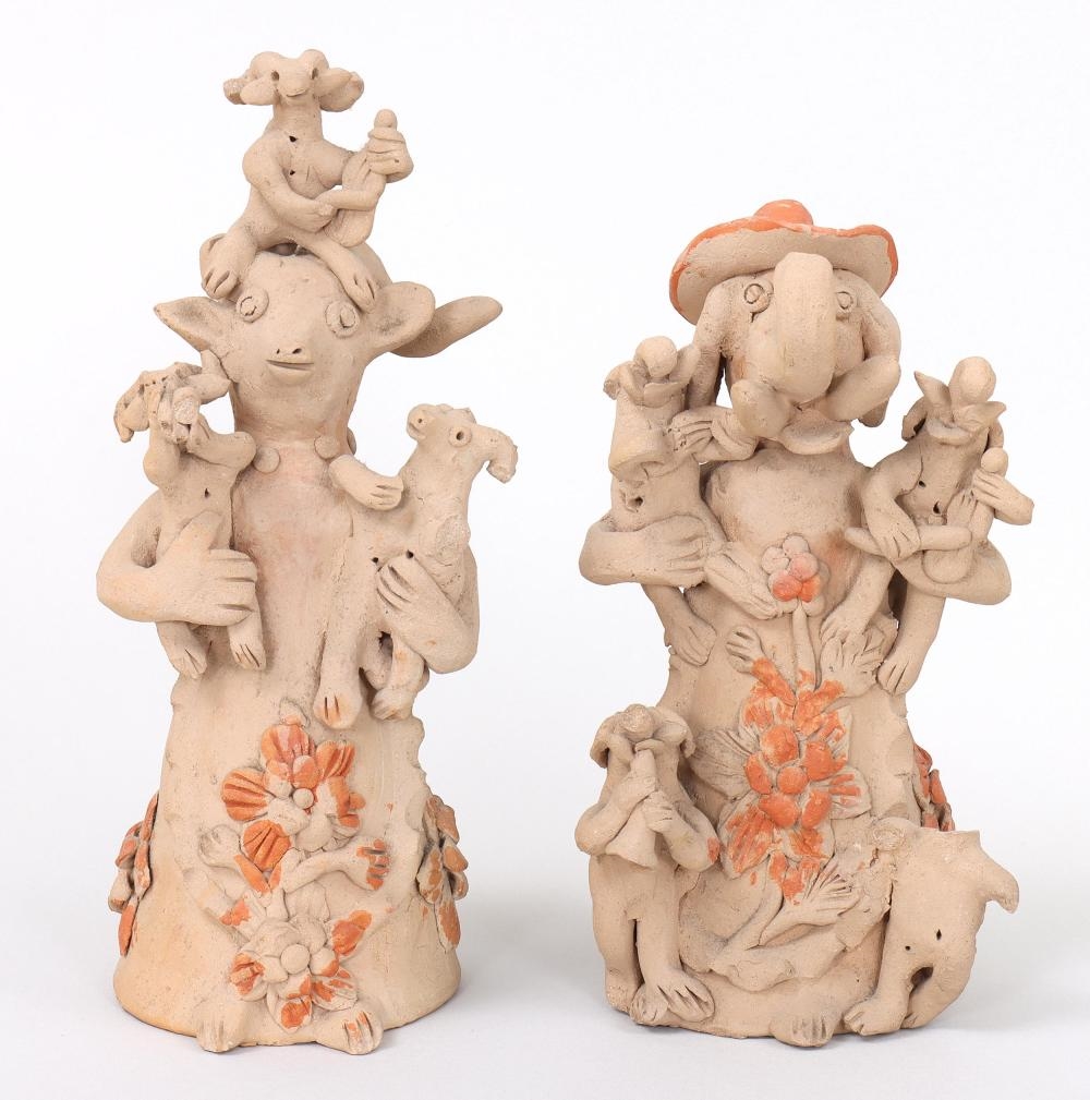 Artwork by Teodora Blanco Nunez, Group of (3) Figural Pottery Sculptures, Made of Pottery Sculpture
