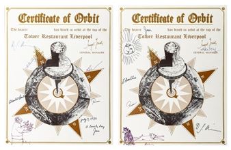 Two Tower Restaurant Liverpool Certificates of Orbit - Charles Harbutt