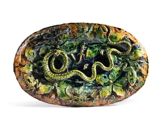 アルフレッド・ルノローAlfred Renoleau Alfred Renoleau - Large round plate with lobsters - French, Mansle