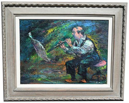 Gentleman playing the clarinet by Iver Rose