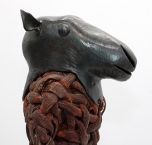 Artwork by Jacques Dhont, SHEEP, Made of black wattle bark wood and metal