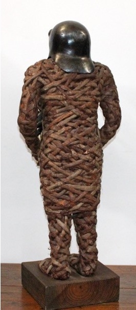 Artwork by Jacques Dhont, BLACK BOX, Made of black wattle bark wood and metal