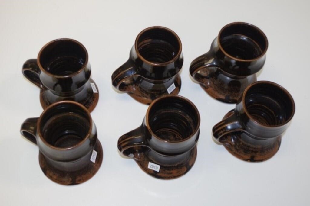 Col Levy | Set of six Col Levy pottery mugs | MutualArt
