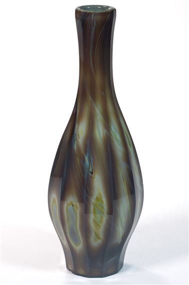 BOHEMIAN FRIEDRICH EGERMANN LITHYALIN CUT GLASS BUD VASE by Friedrich Egermann, circa 1830