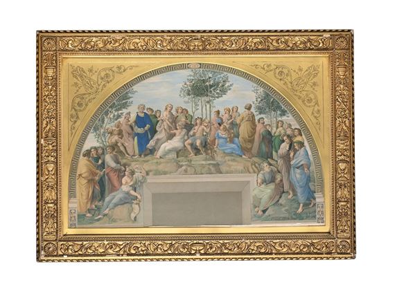 Poets on Mount Parnassus, ornate  lunette and - Cesare Mariannecci