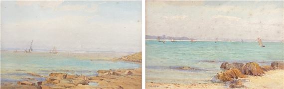 a pair of coastal studies by Alma Claude Burlton Cull