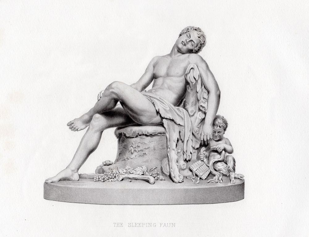 Artwork by Harriet Hosmer, G. Stodart, The Sleeping Fawn, Made of engraving on wove paper