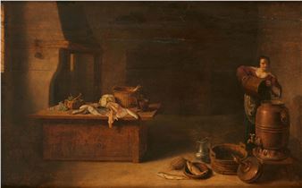 Kitchen Scene with a Maid - Pieter van den Bosch