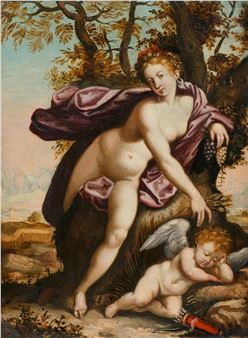 Venus with Sleeping Cupid Venus with Cupid Shooting Arrows - Anthonie van‏ Blocklandt van Montfoort