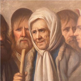 Una contadina di Tsarskoye Selo con la sua famiglia, fine XIX secolo - Virgilius Eriksen