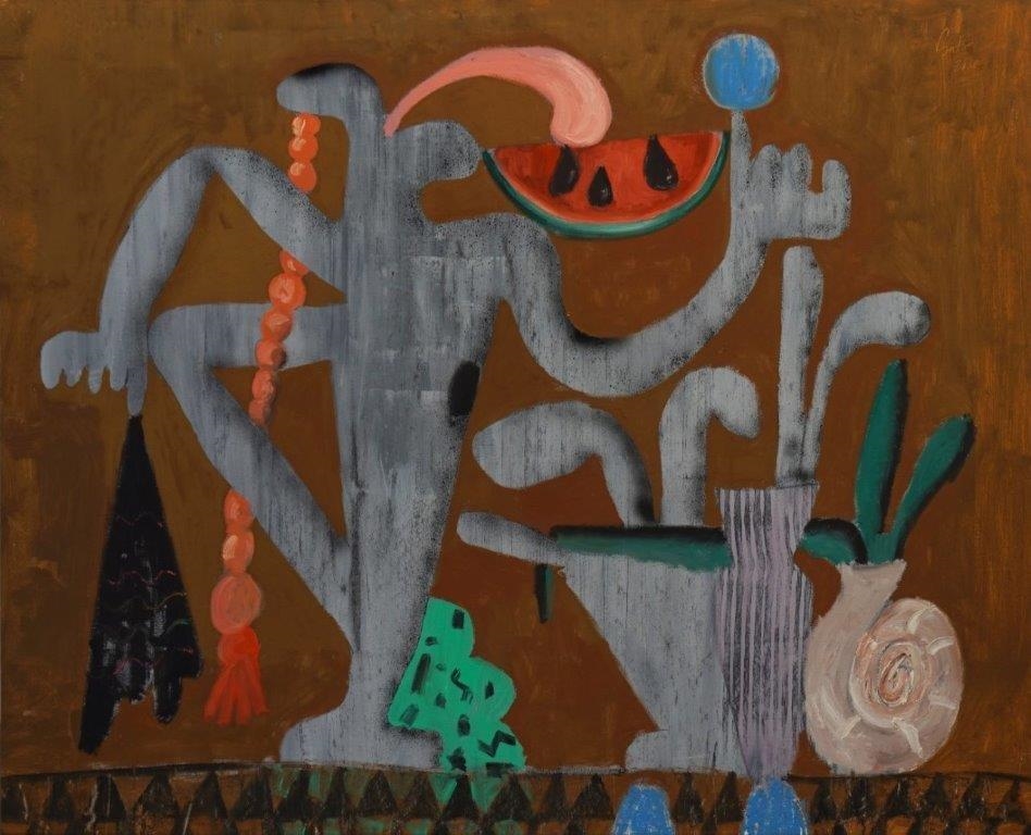 Artwork by József Csató, Yoga, Made of oil on canvas