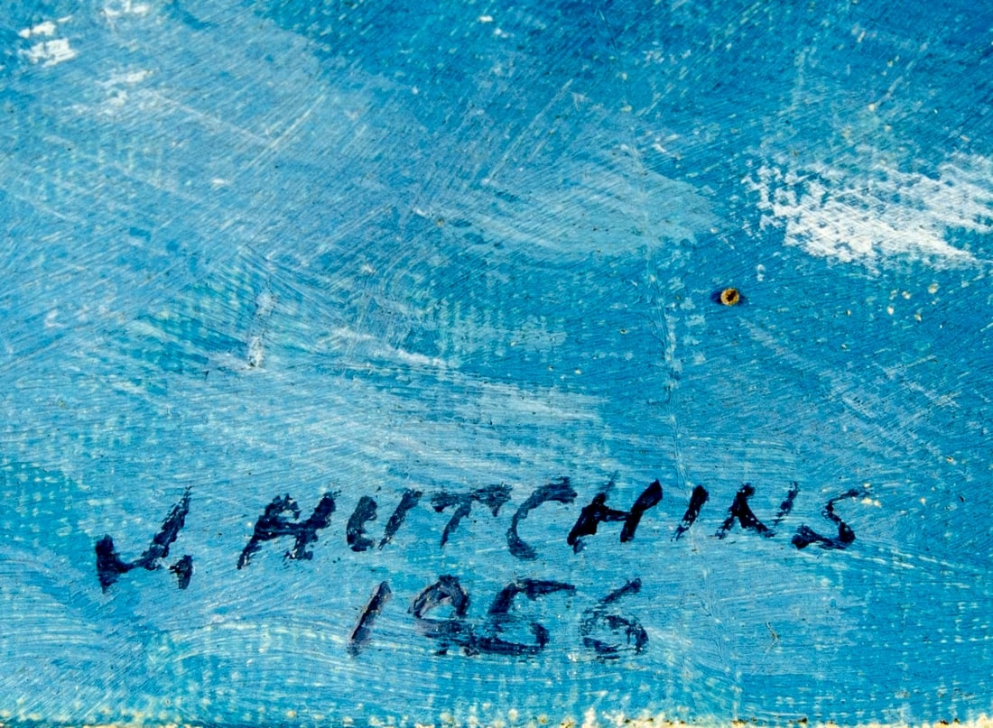 Artwork by Ernest J. Hutchins, River Landscape with Cottage, Made of oil on canvas board